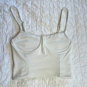 Blue Life Fit WHITE Underwire ribbed crop top Size XS